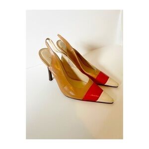 Colin Stuart Colorblock Slingback Shoes